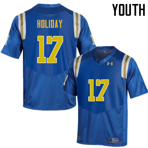 Youth #17 DeChaun Holiday UCLA Bruins Under Armour College Football Jerseys Sale-Blue - Click Image to Close